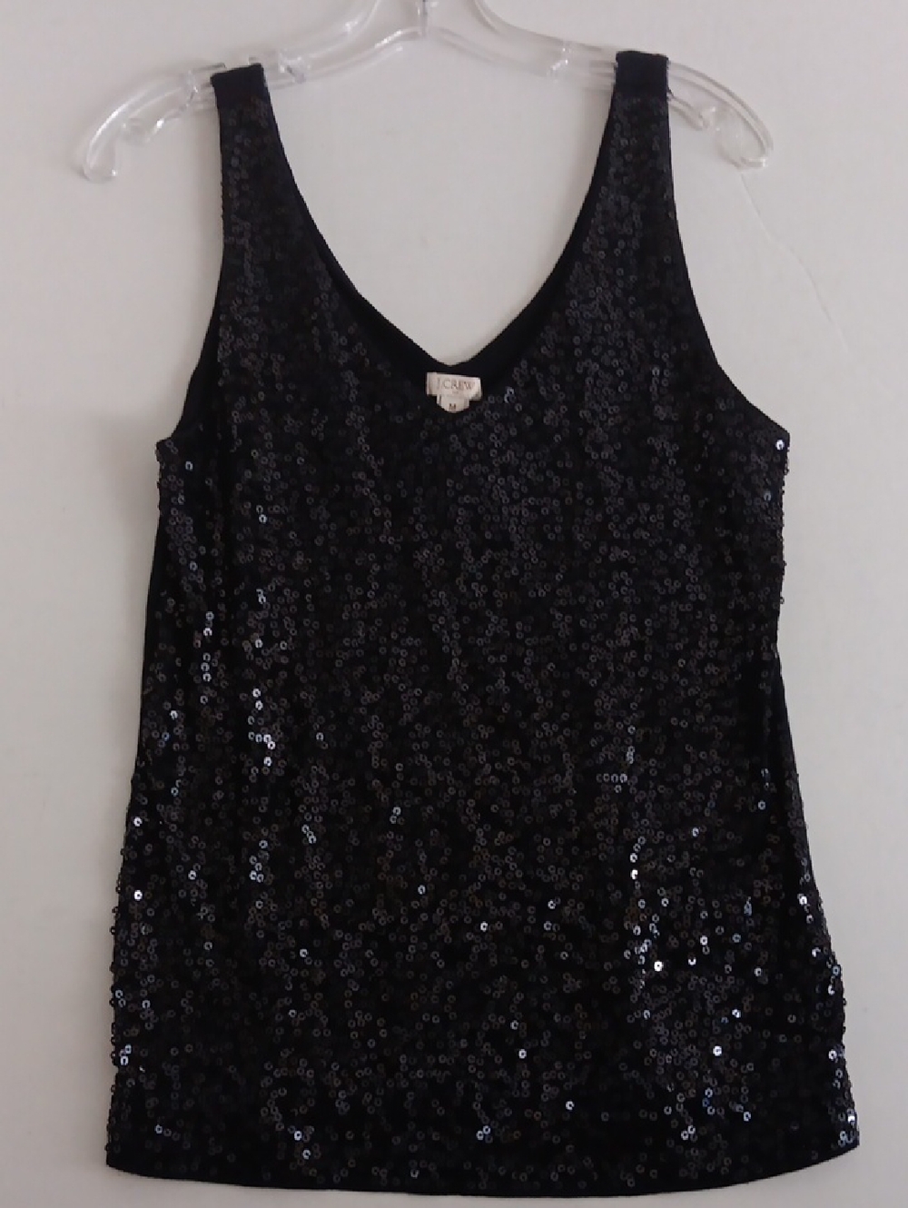 J. CREW BLACK SEQUIN TANK SIZE M